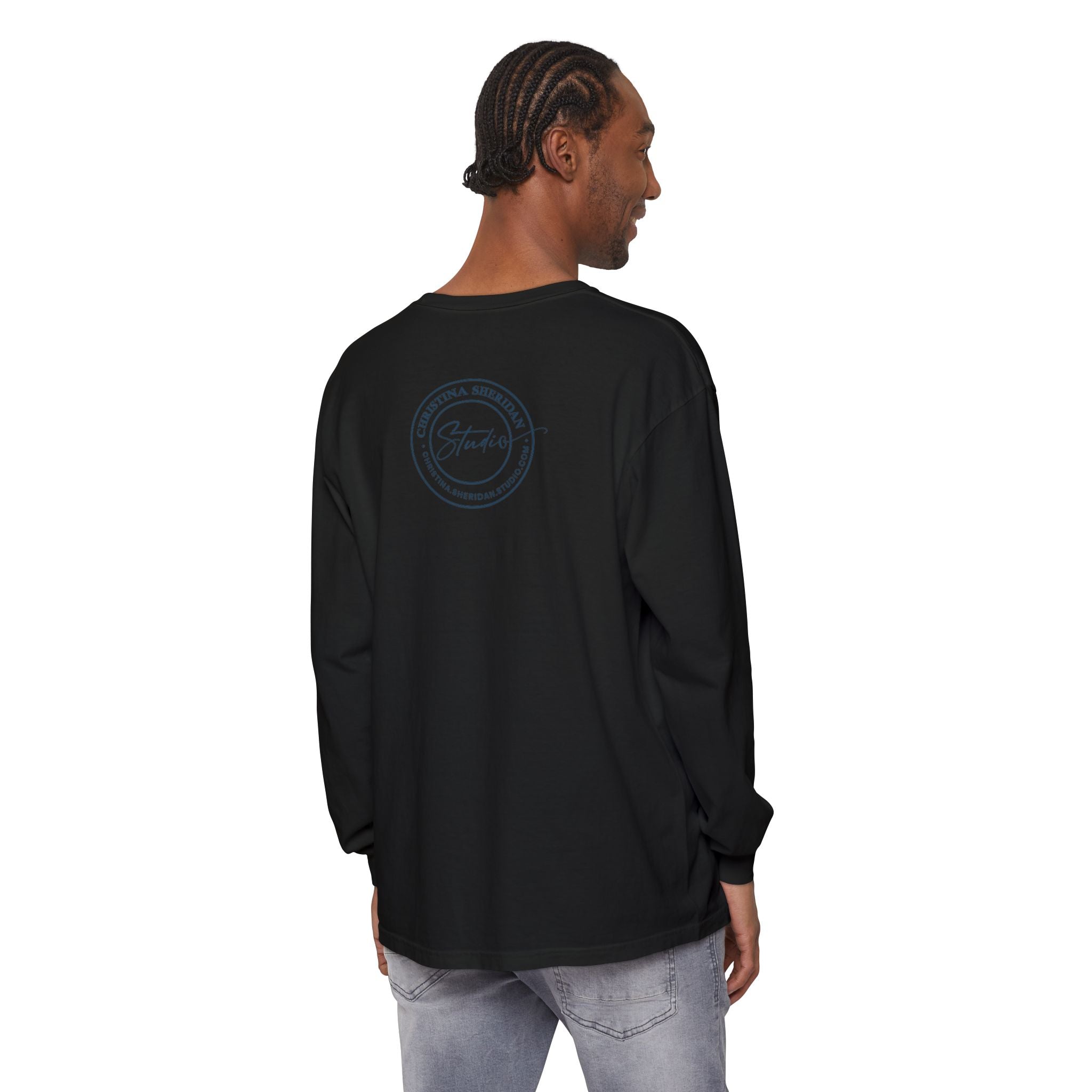 Blue Eye Whore Novel-Inspired Long Sleeve Tee — Dark Cinematic Design
