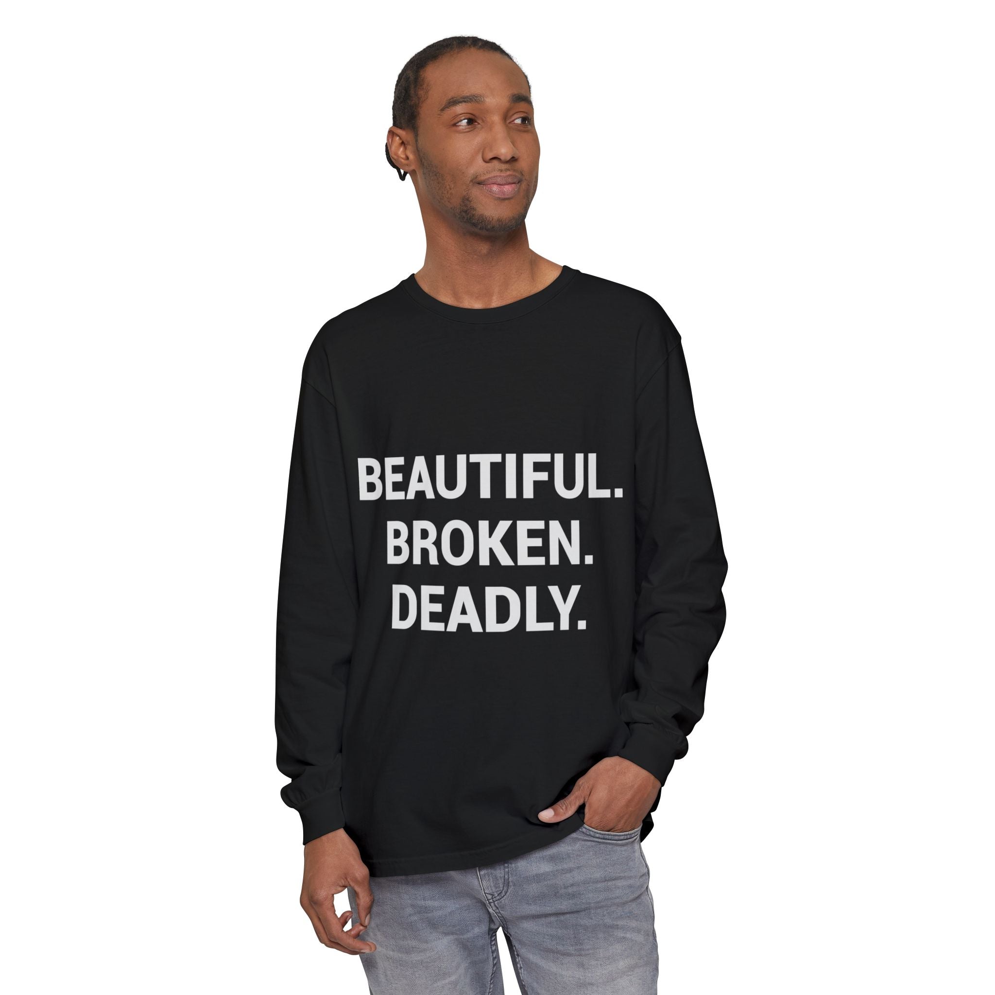 Blue Eye Whore Novel-Inspired Long Sleeve Tee — Dark Cinematic Design