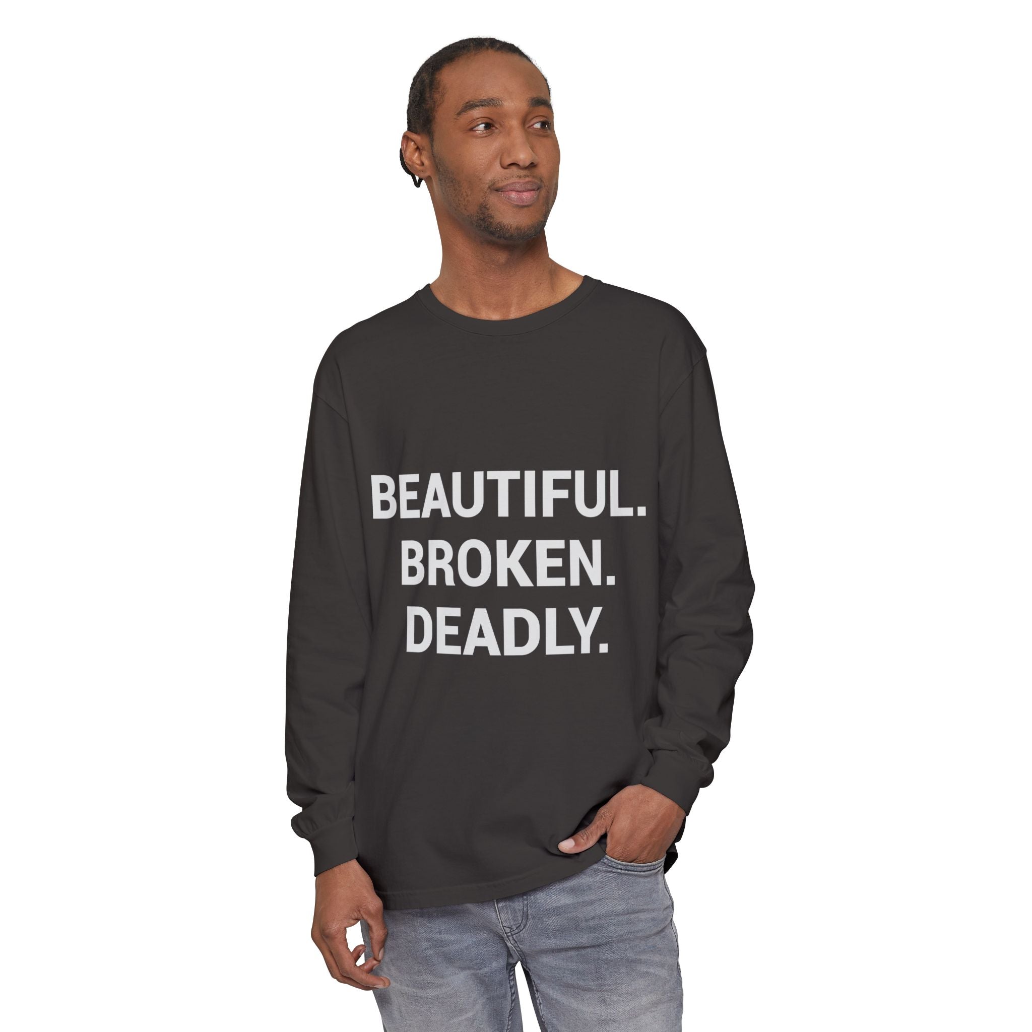 Blue Eye Whore Novel-Inspired Long Sleeve Tee — Dark Cinematic Design