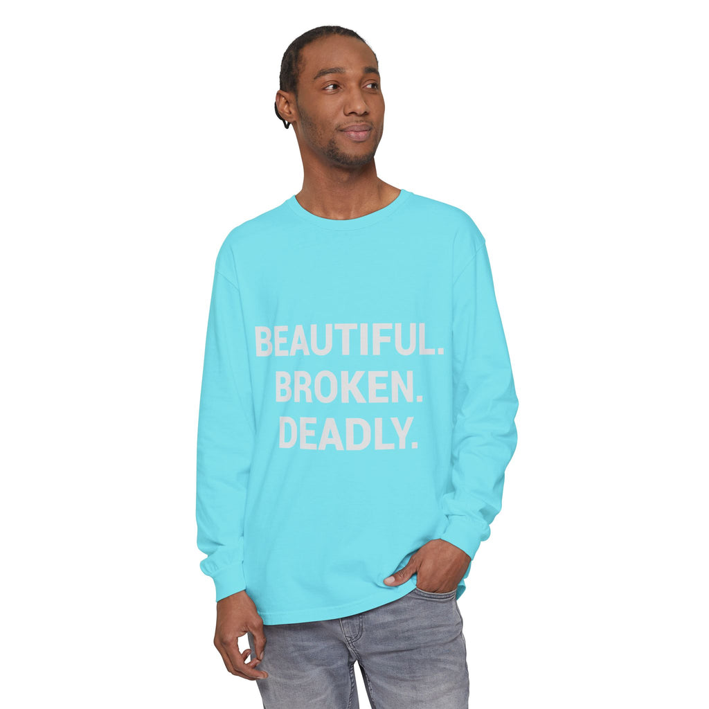 Blue Eye Whore Novel-Inspired Long Sleeve Tee — Dark Cinematic Design