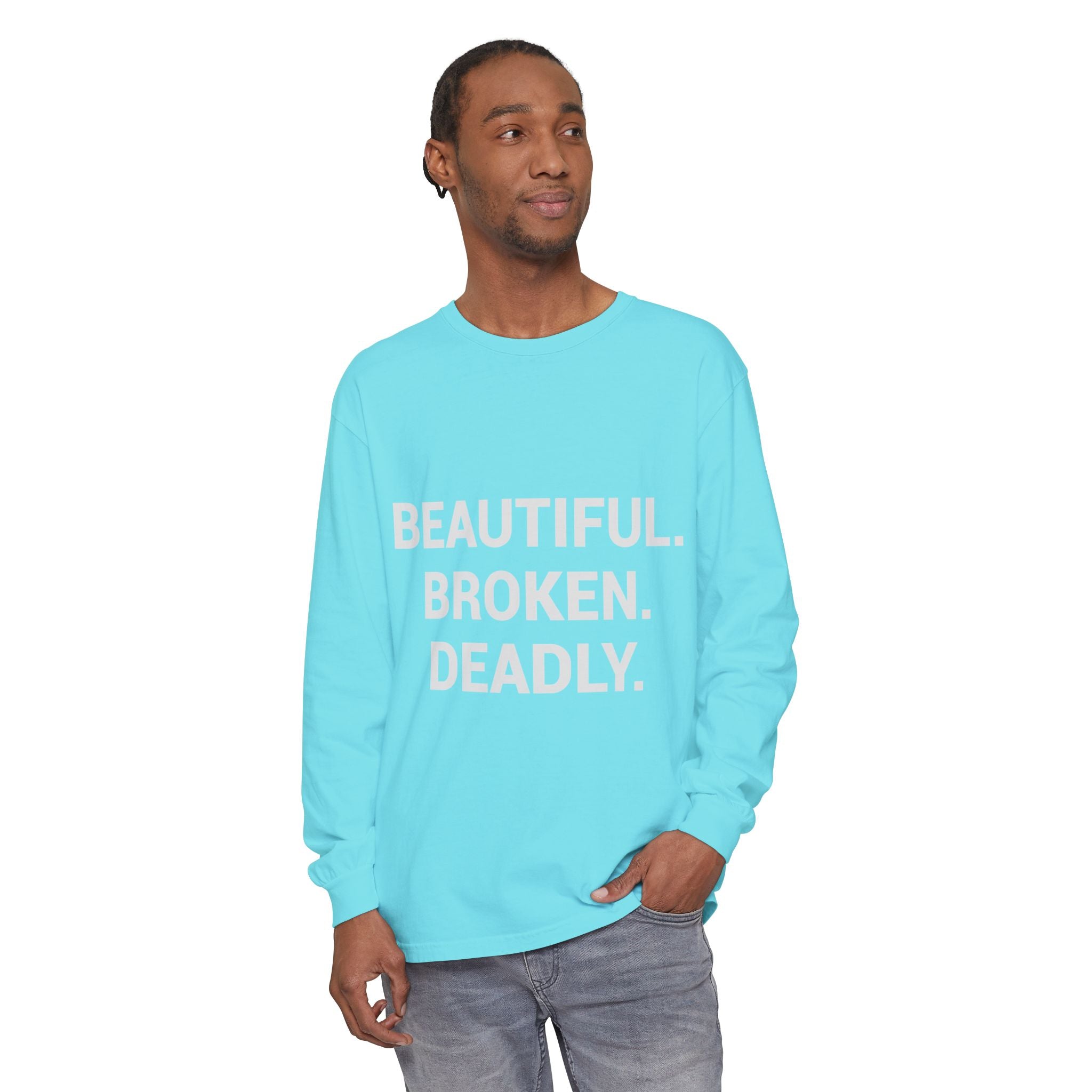 Blue Eye Whore Novel-Inspired Long Sleeve Tee — Dark Cinematic Design